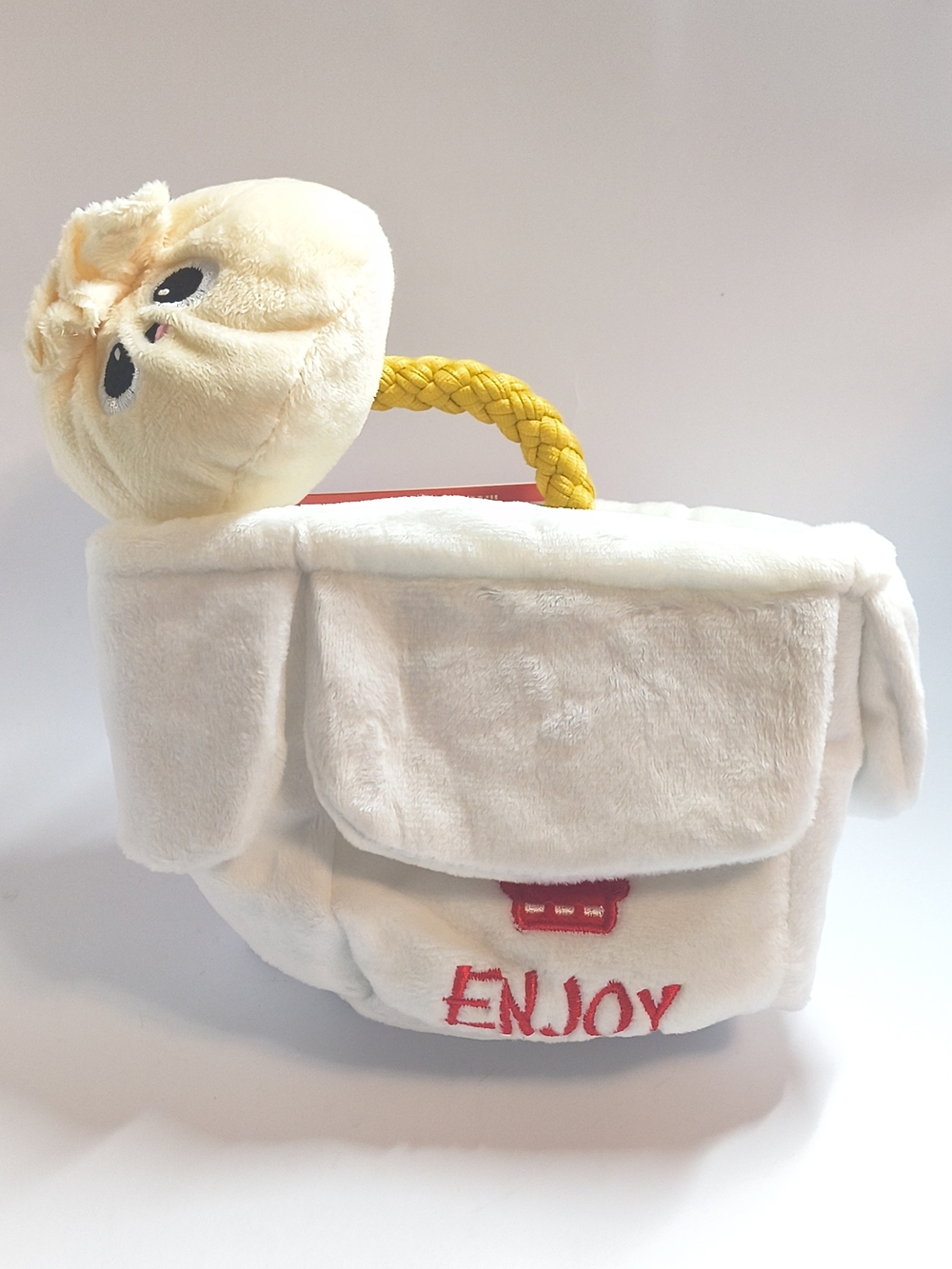 Dumpling Plush Dog Toy Small Dog Takeout Squeaky Toy Light Chewers